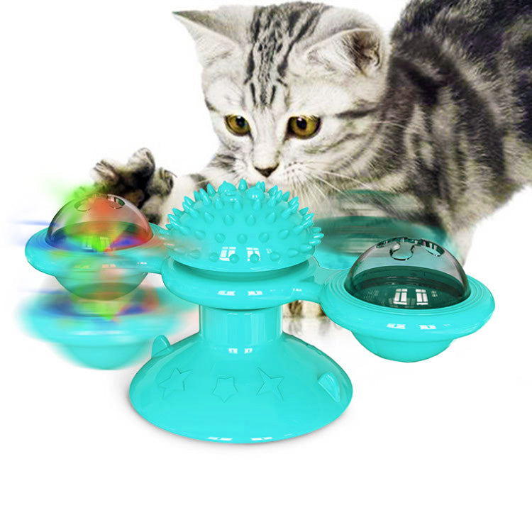 Sucker Turn Windmill Cat Toy