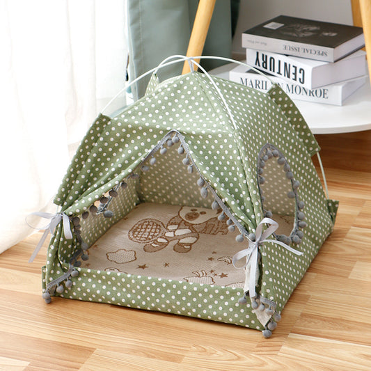 Cat Tent House Enclosed Pet Bed