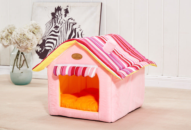 Removable Cover Mat Dog House Beds