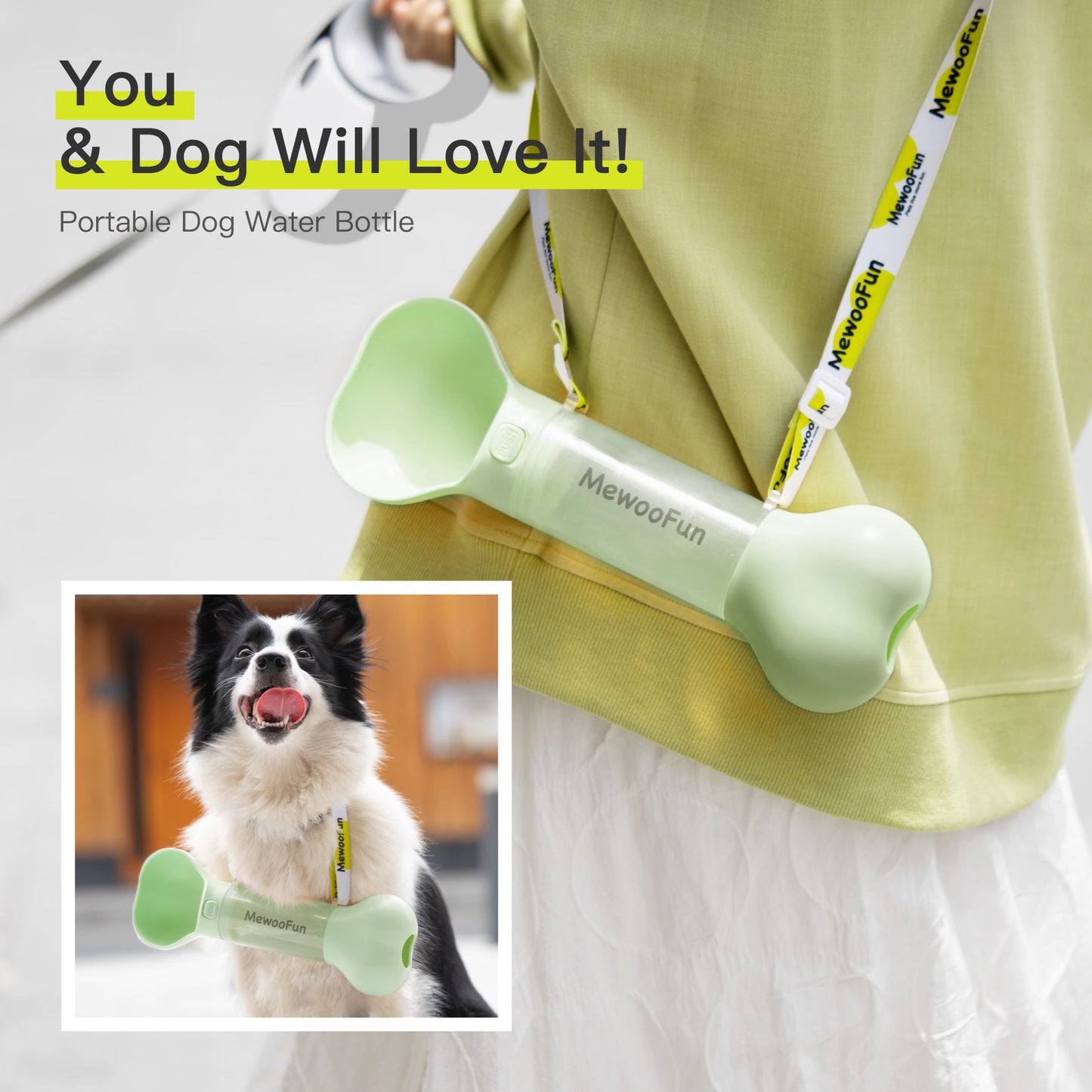 Pet Dog Water Bottle Feeder Bowl Poop Bag