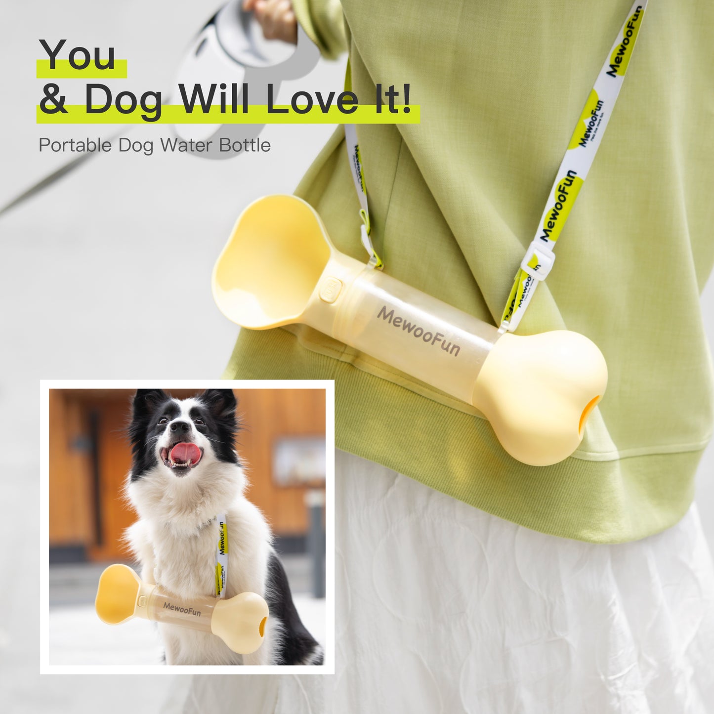 Pet Dog Water Bottle Feeder Bowl Poop Bag